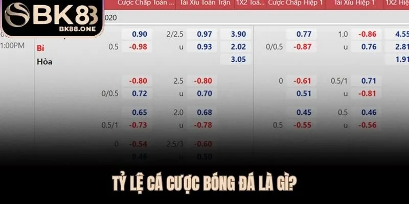 Tỷ lệ cá cược bóng đá phản ánh xác suất kết quả và mức thưởng nhà cái trả